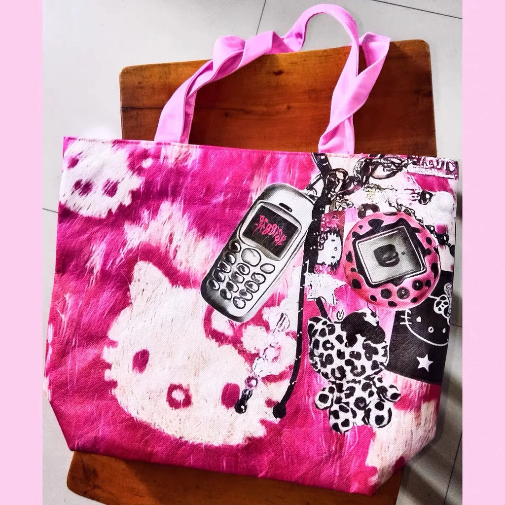 Y2K Kitty Double-Sided Tote Bag