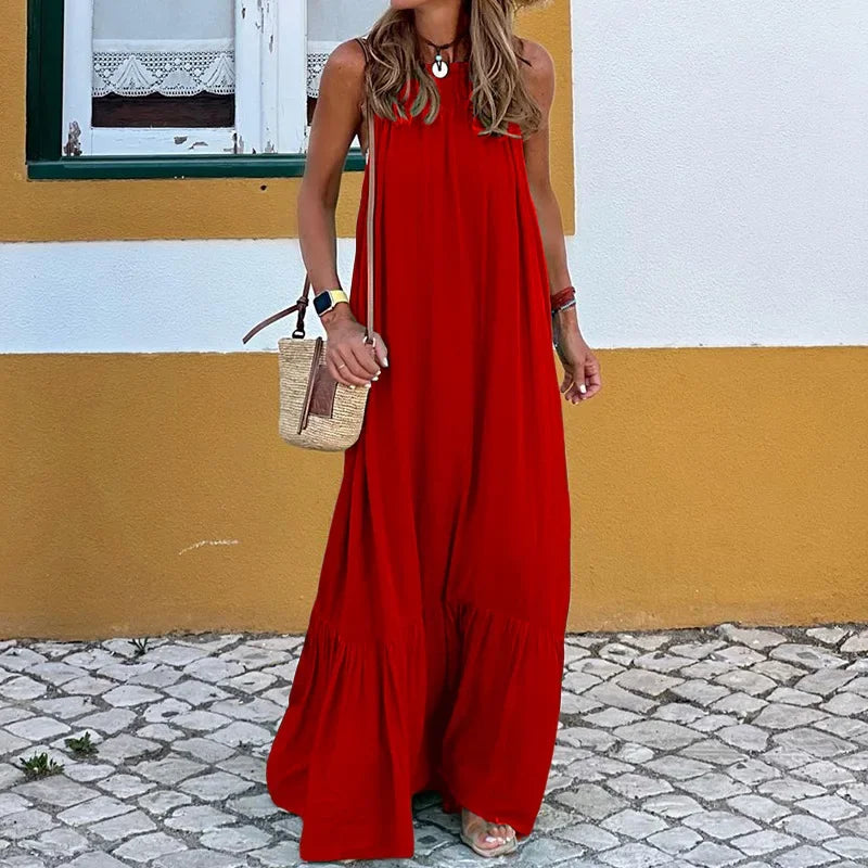 Women's Backless Strap Beach Swing Dress