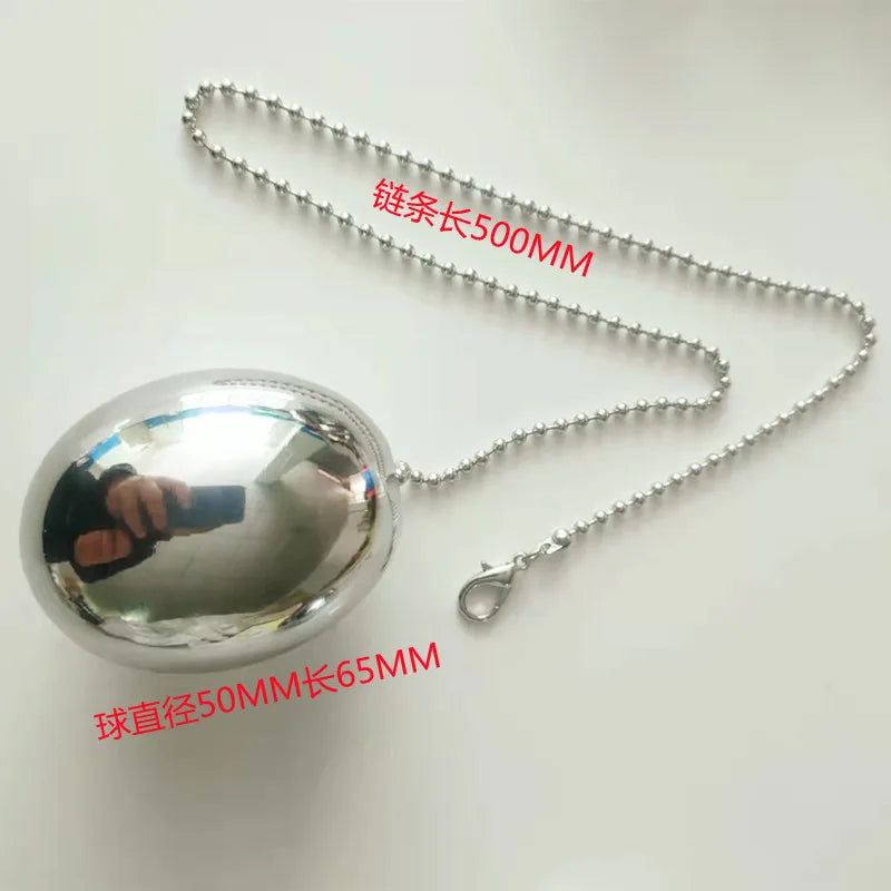 Stainless Steel Anal Plug with Bead Chain