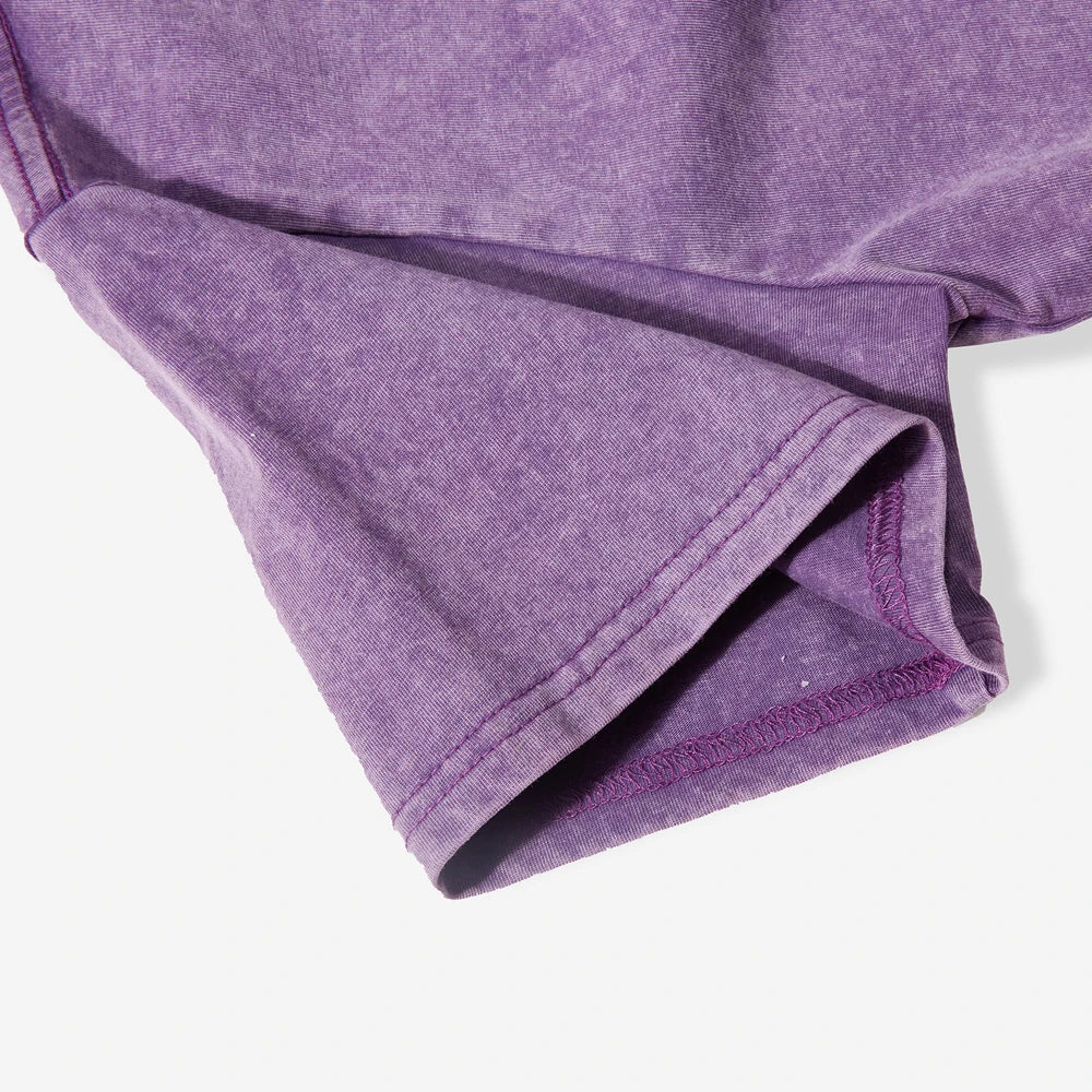 100% Cotton Washed O-Neck Crop T-Shirt
