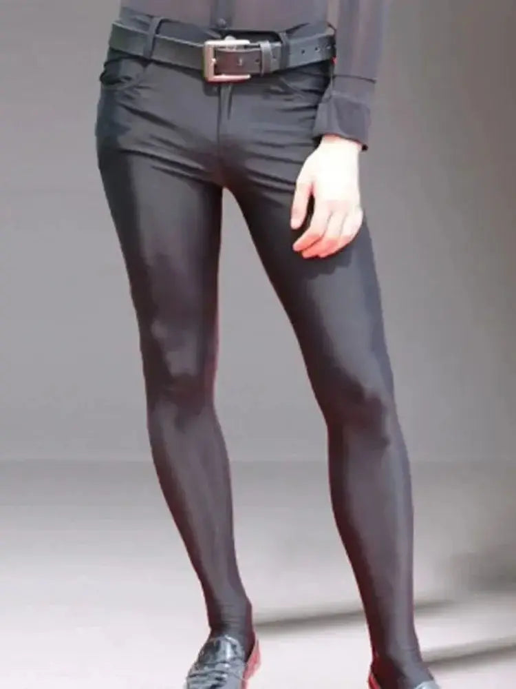 Glossy High Elastic Spandex Mens Pantyhose Tights Fitness Legging Pencil Pants Joggers Sexy Trousers Pantalon Streetwear Spodine