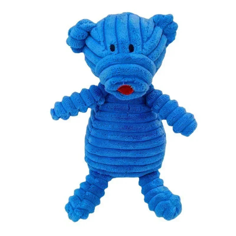 Corduroy Animal Squeaky Dog Toy