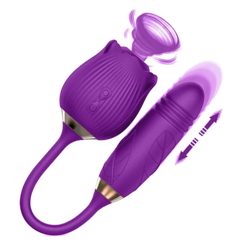 3-in-1 Rose Suction & Telescopic Vibrator