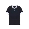Embroidered Moon Tshirt Women Summer Short Sleeve Round Neck Color Contrast Casual Streetwear Versatile New High Street Tops
