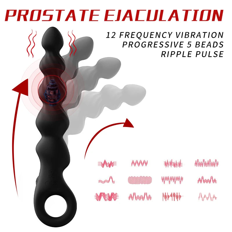 Vibrating Silicone Anal Bead Plug