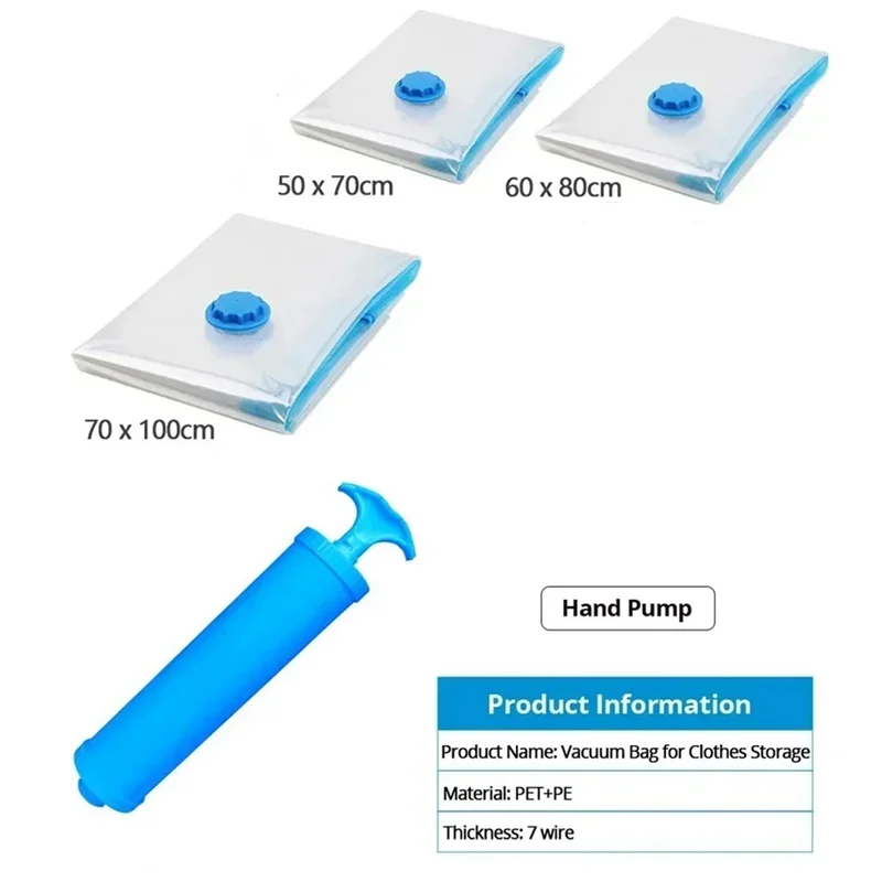 Vacuum Compression Storage Bags for Bedding & Clothes