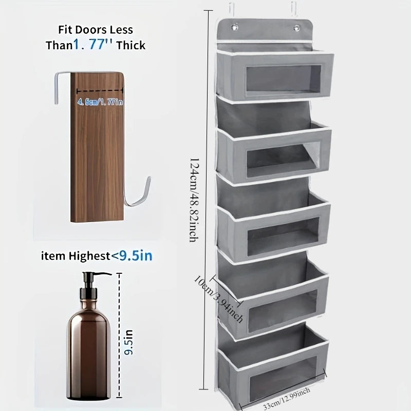 5-Shelf Over-Door Hanging Storage Organizer