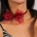 Korean Fashion Black Lace Bowknot Chokers Necklace for Women Girls Holiday Festival Jewelry Gifts