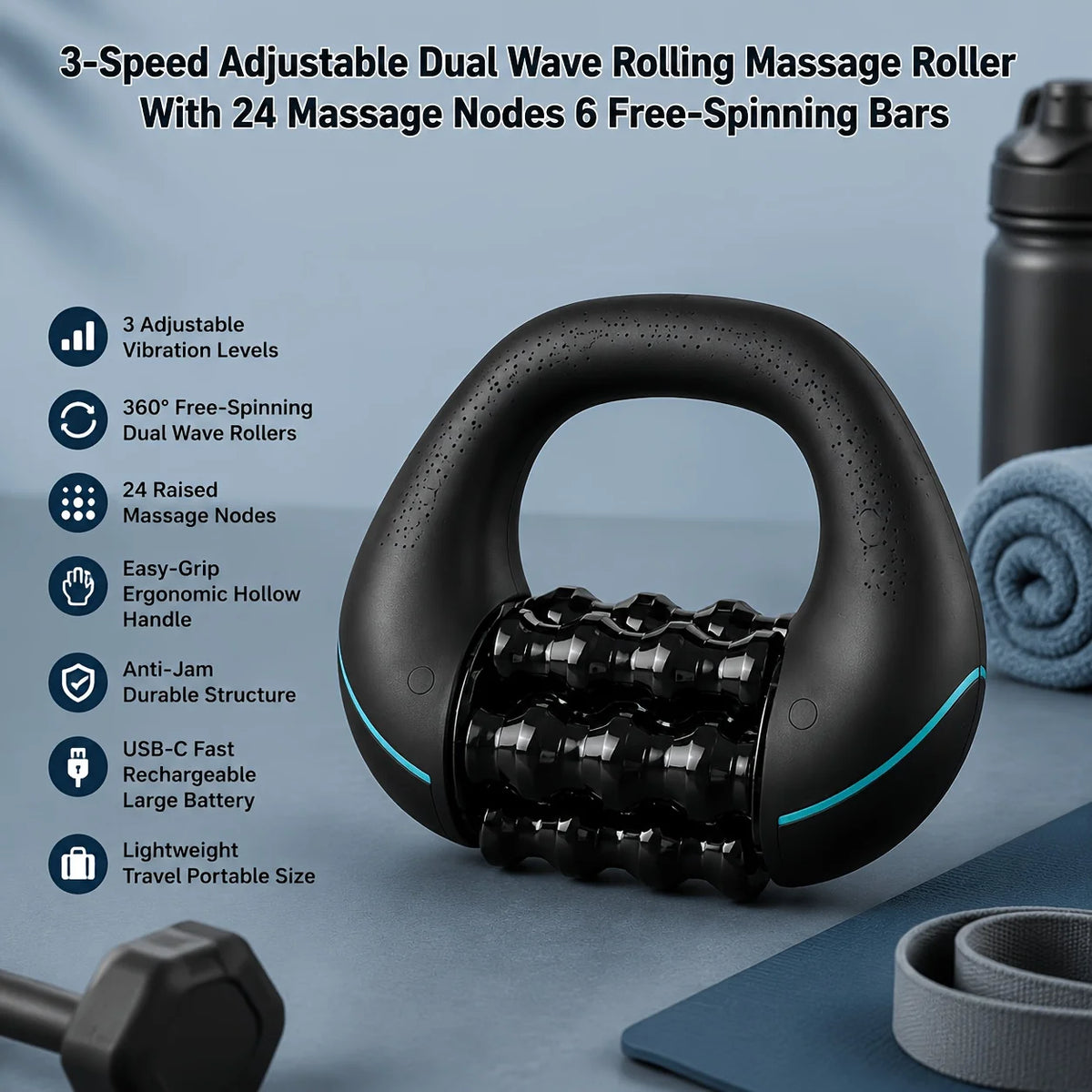 Rechargeable Handheld Roller Body Massager