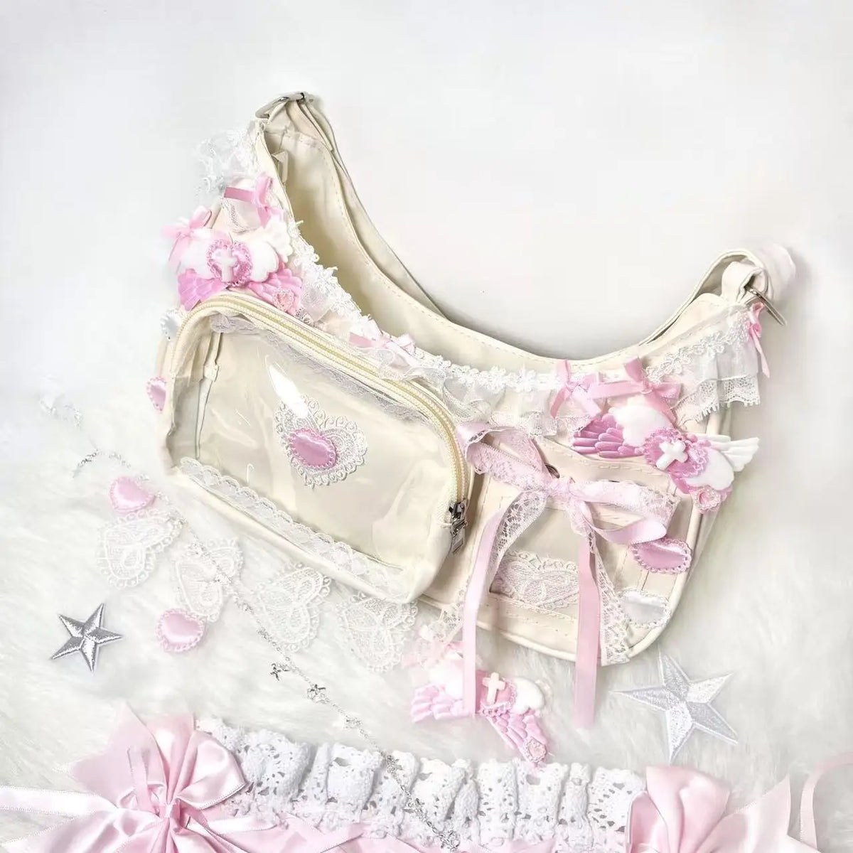 Bow Lace Transparent Ita Bag