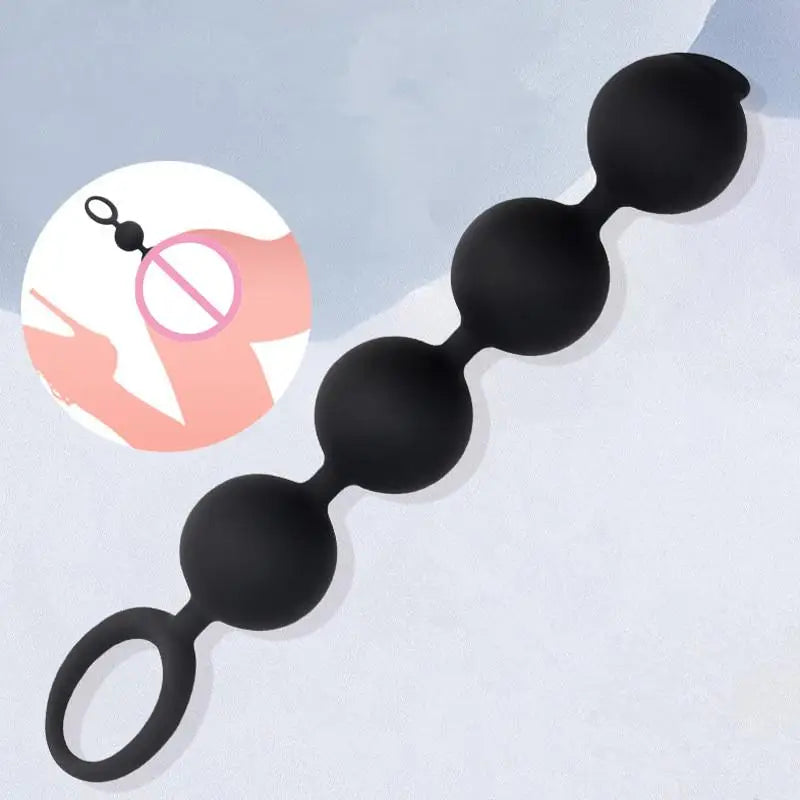 Large 4-Bead Silicone Anal Plug