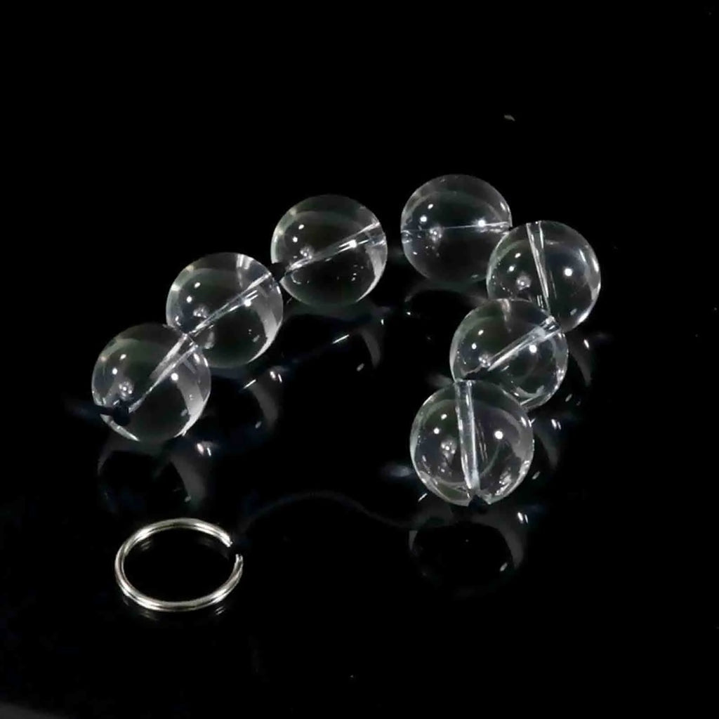 Transparent Glass Anal Bead Chain & Plug
