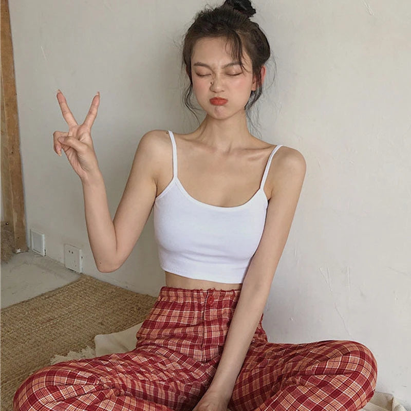 Girl Bra Crop Top Underwear Vest Puberty Sport Training Bras Solid Color Streetwear Tube Top For Girl