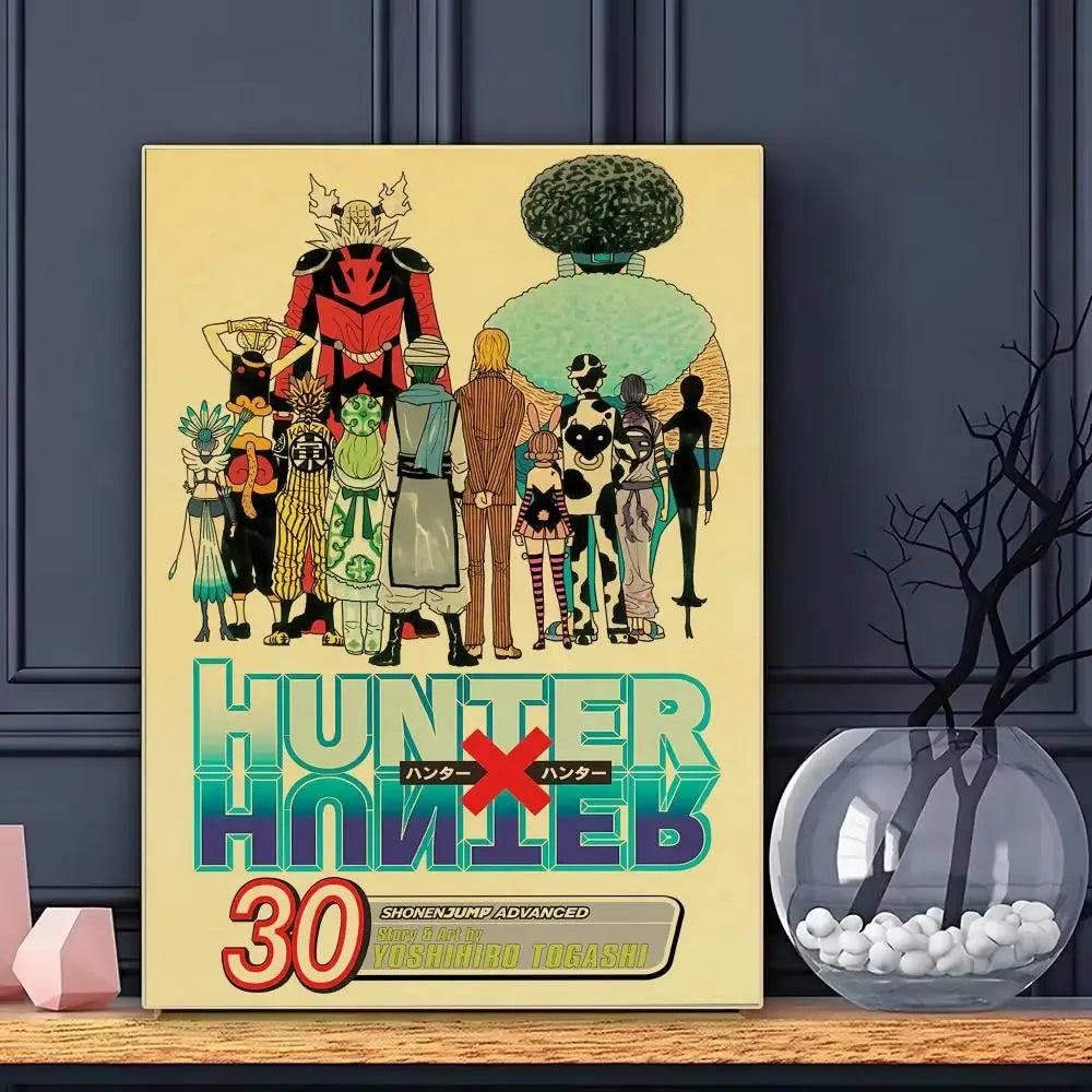 Anime H-Hunter x H-Hunter Poster HD Art Decorative Wall Art Waterproof Home Décor for Living Room Bedroom Café Stylish Gift