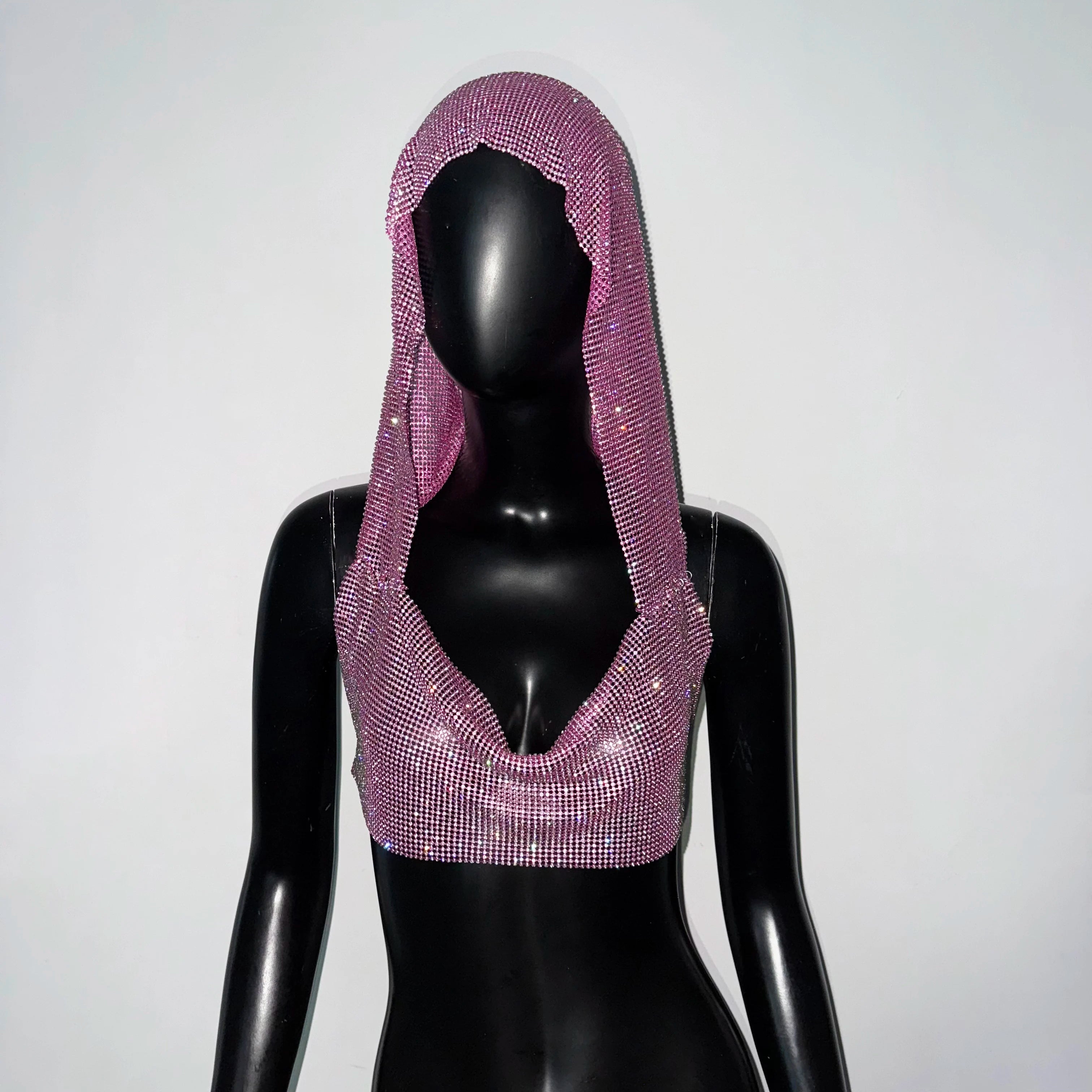 Women Sexy Mesh See Through T Shirt Shiny Rhinestone Fishnet Hollow Out Crop Top Sleeveless Beach Cover Up Party Club Tank Tops