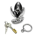 Stainless Steel Locking Chastity Anal Plug