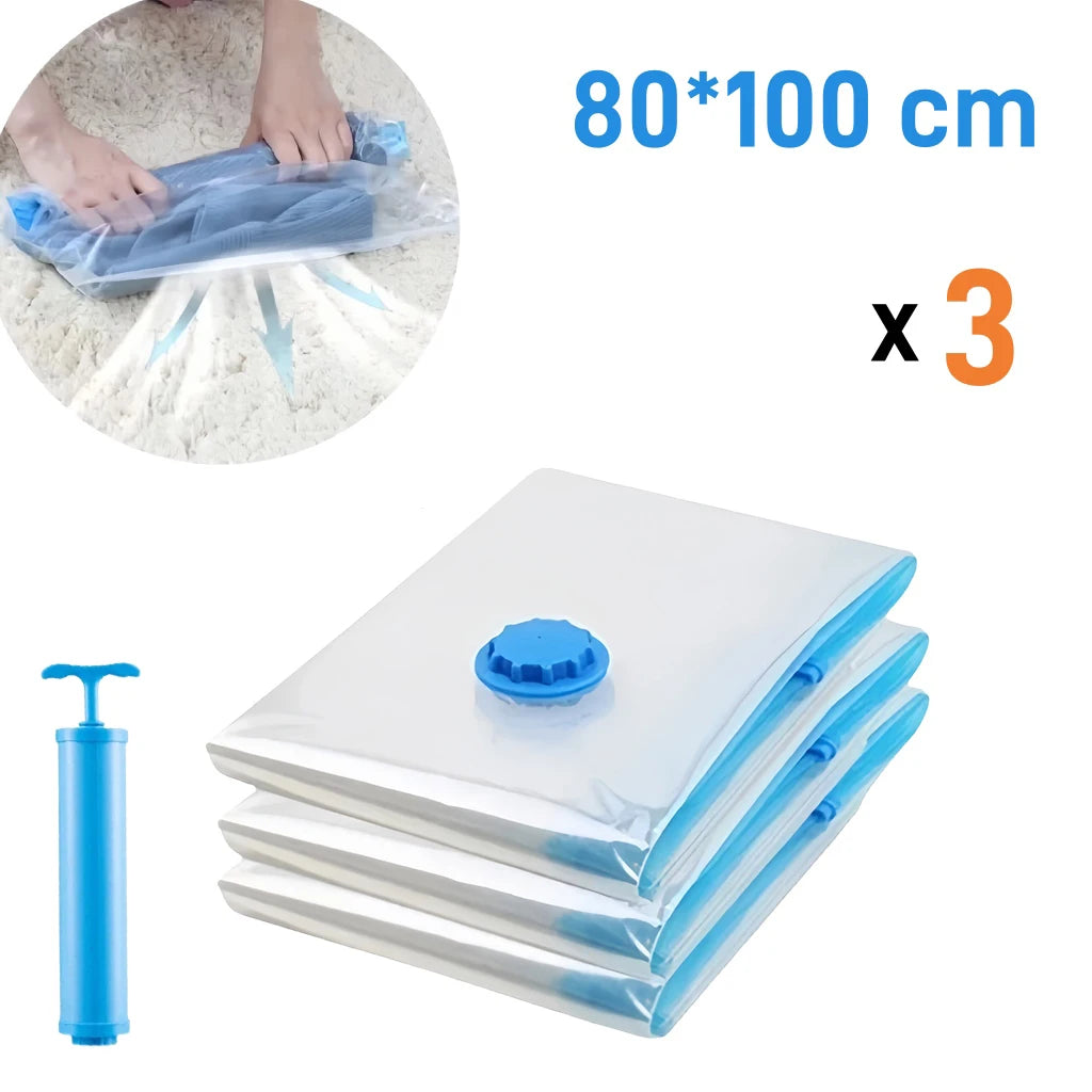 Reusable Vacuum Storage Bags with Hand Pump
