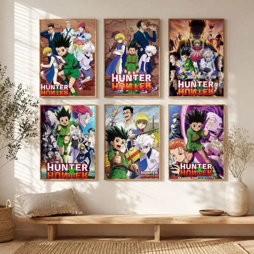 Shonen Anime H-Hunter Hunter Poster All-match HD Waterproof Self-Adhesive Wall Art Sticker For Home Bedroom