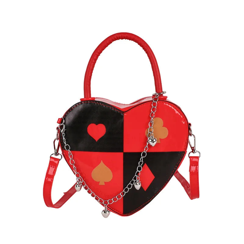 Heart-Shaped Chain Shoulder Bag