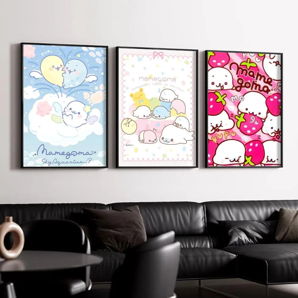 Mamegoma Kawaii Self-Adhesive Wall Poster