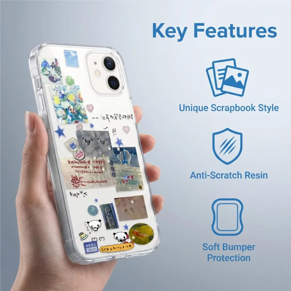 Y2K Graffiti Clear TPU Phone Case for iPhone