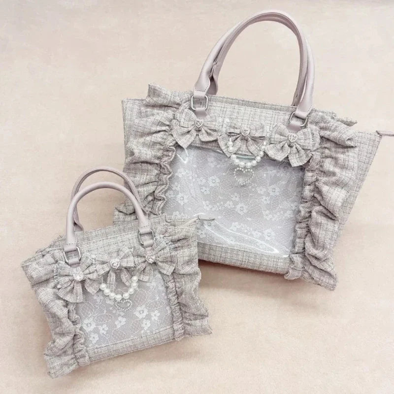 Ruffle Bow Transparent Ita Bag