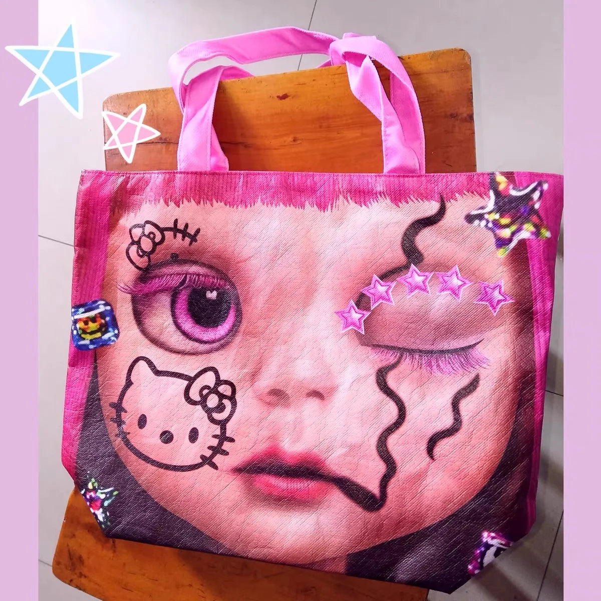 Y2K Kitty Double-Sided Tote Bag