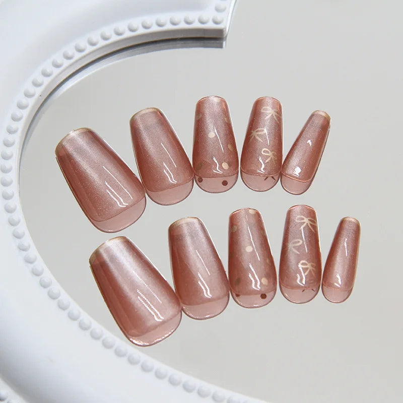 24 Coffin Shaped Fake Nails +1 Nail File +1 Jelly Glue