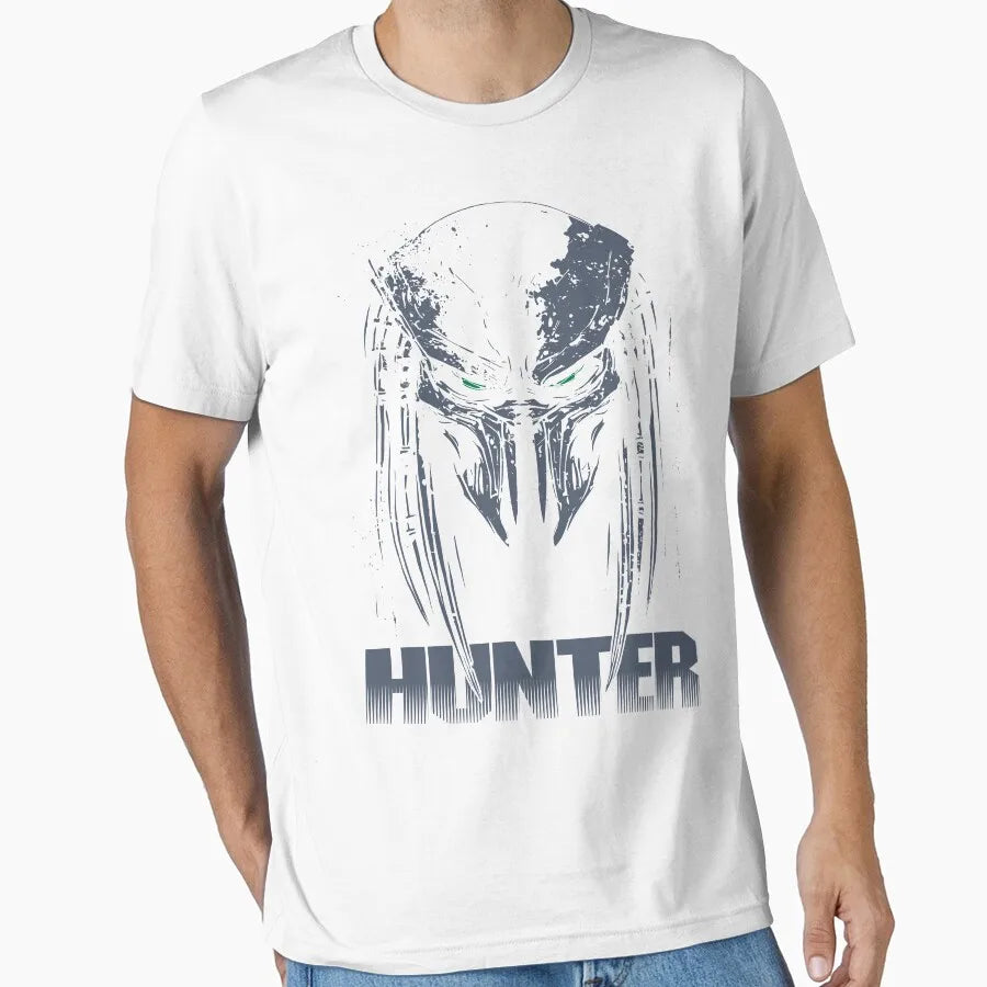 Hunter 80s horror sci fi The Predator Hunter Alien printed t shirt for men 100% cotton large size Adult tops S-6XL