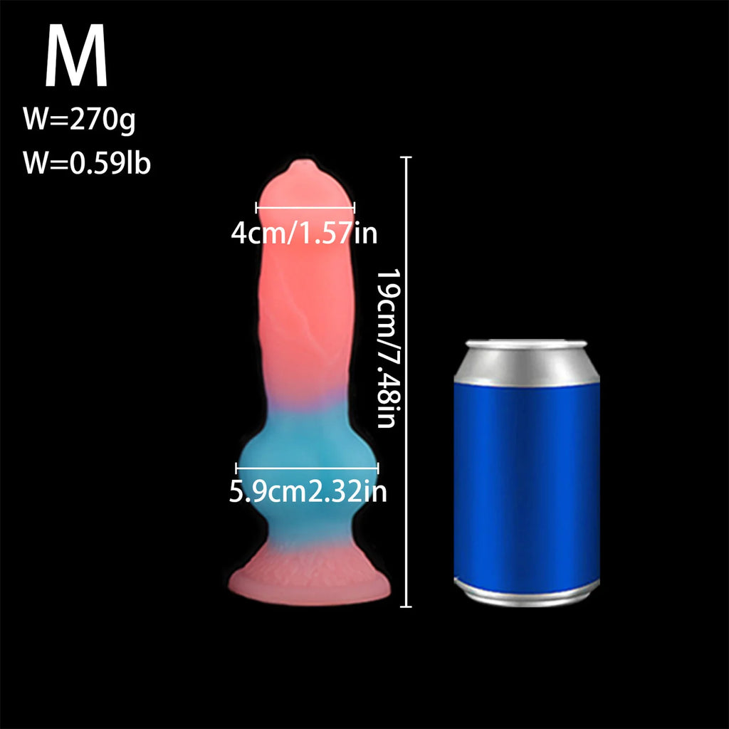5 Size Luminous Dog Knot Dildos Xxl  Pink Big Dog Horse Dildo Anal Dragon Long Animal Dildo Silicone Soft Penis Dick Sex Toys 18