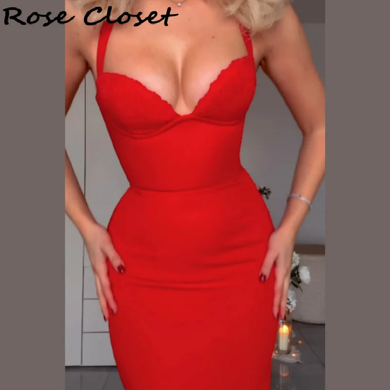 Sexy Bodycon Midi Dress Women Elegant Halter Neck Evening Gowns Adjustable Lace Up Party Club Vestidos 2026 NEW Summer Dresses ﻿