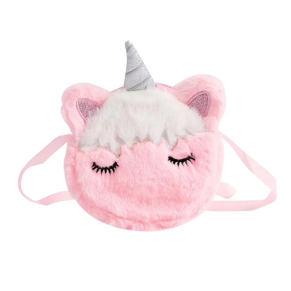 Kids Plush Unicorn Shoulder Bag