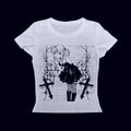 Anime Girl Print Y2K Baby Tee