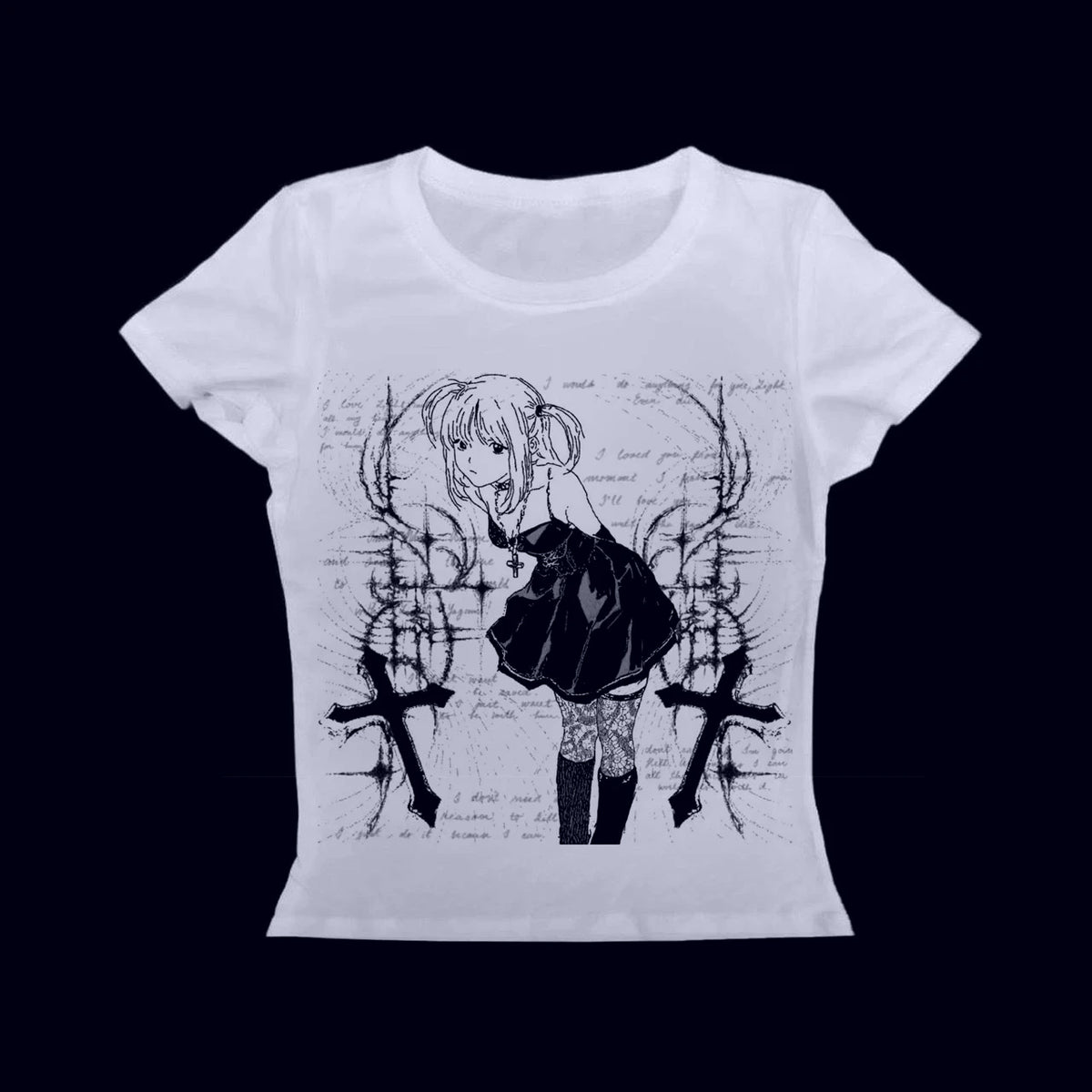 Anime Girl Print Y2K Baby Tee