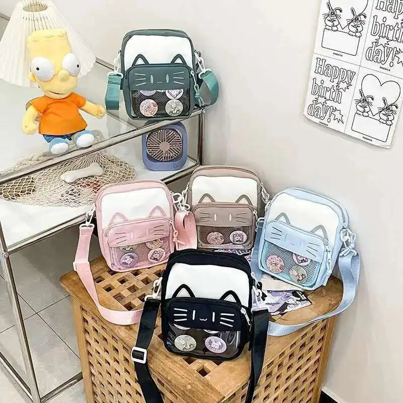 Cute Cat Transparent Ita Crossbody Bag