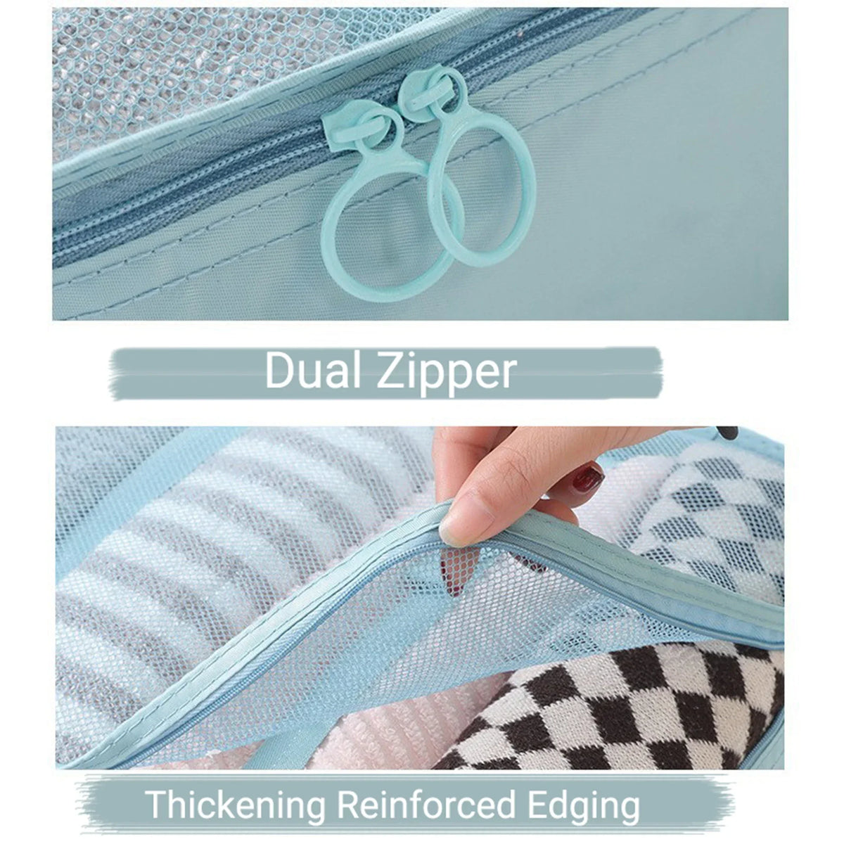 7-Piece Mesh Travel Packing Cube Set with Shoe Bag
