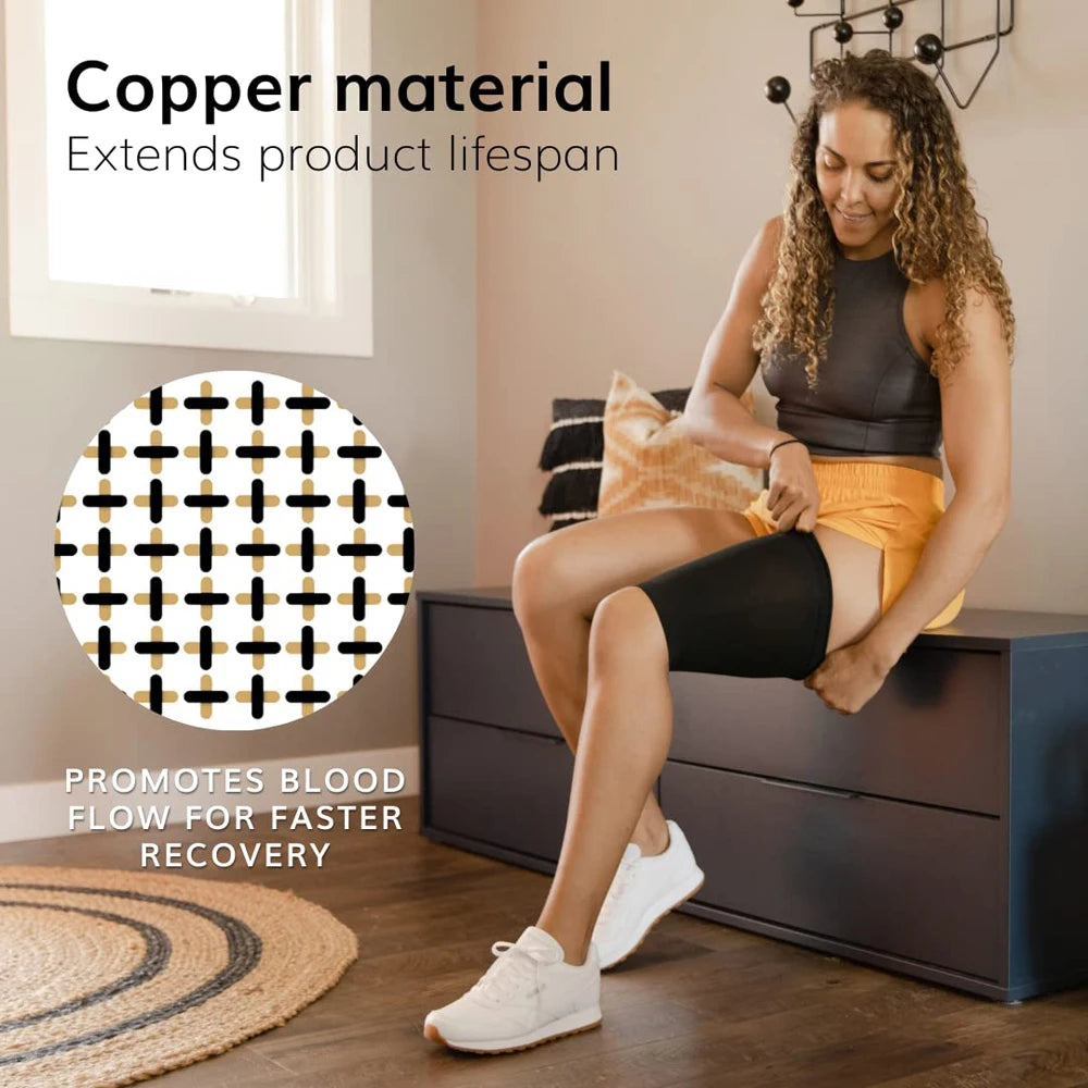 1Pair Compression Thigh Sleeve - Men & Women's Leg Support Wrap Brace for Torn or Pulled Hamstring Treatment, Sore Muscle Cramps
