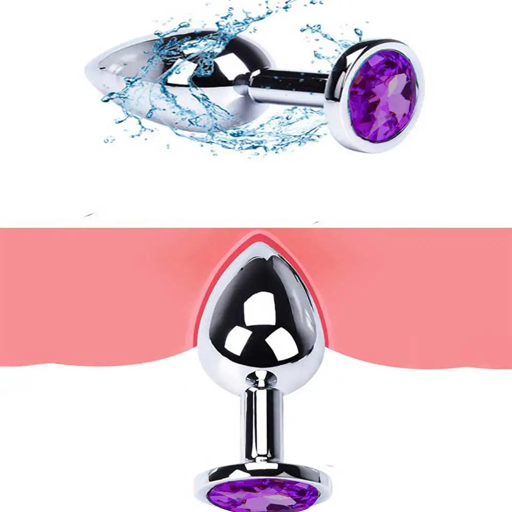 Crystal-Tip Stainless Steel Anal Plug