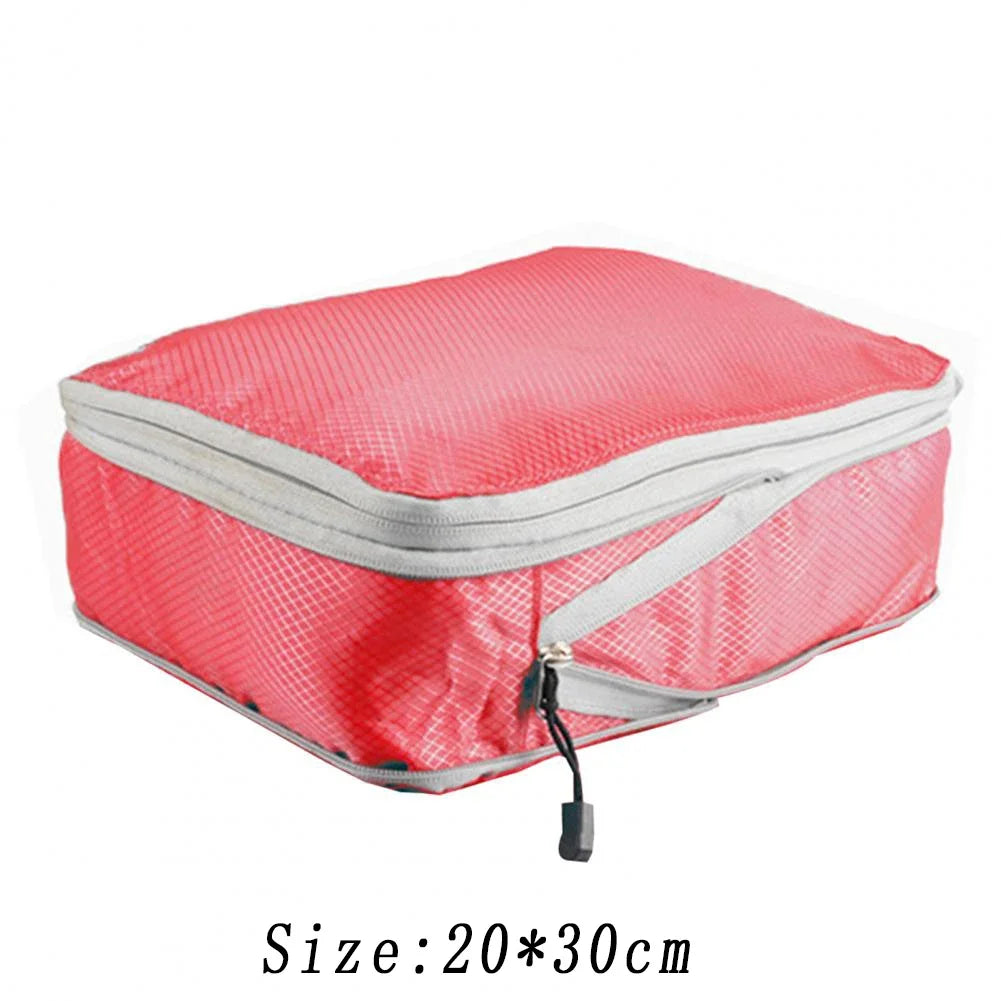 Compression Packing Cube Set with Zippered Storage Bags
