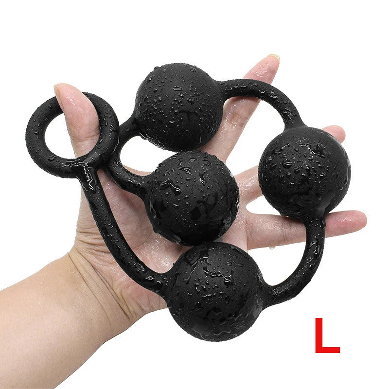 Large Silicone Anal Bead & Plug Set