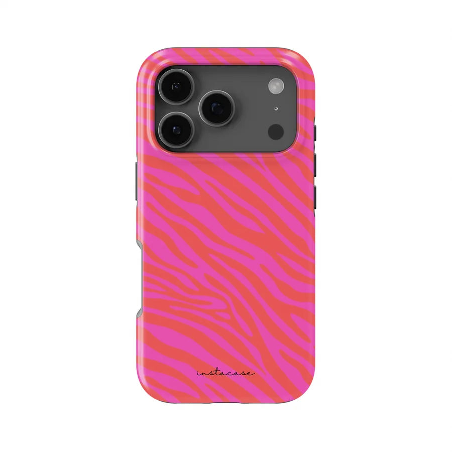Pink Floral Sunburst Double-Layer Phone Case for iPhone