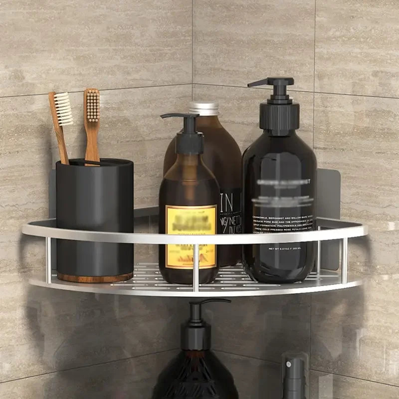 No-Drill Wall-Mounted Corner Shower Shelf