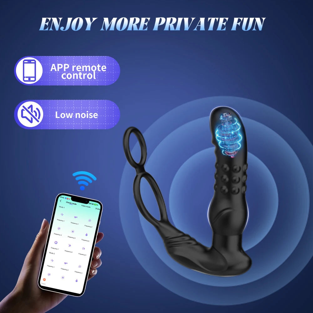 9-Mode Thrusting Prostate Massager with Ring