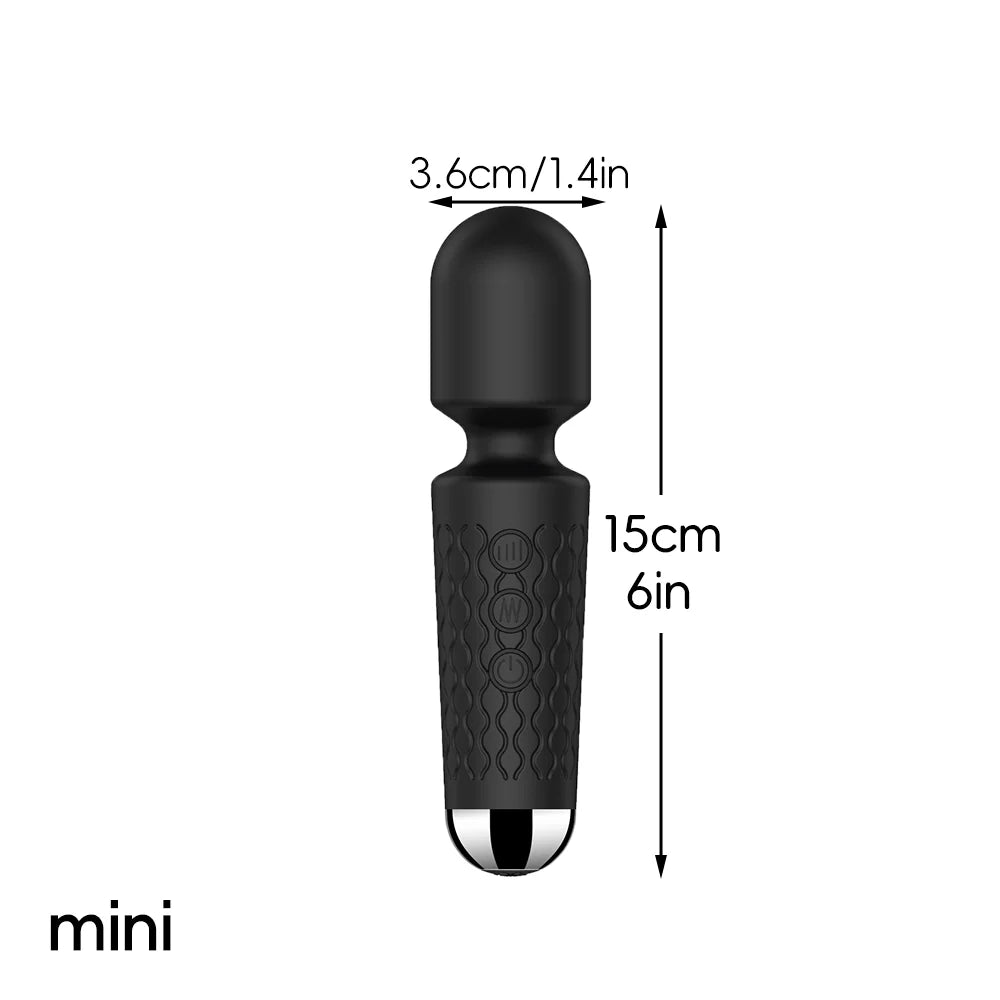 Waterproof Rechargeable Wand Vibrator – 20 Modes/8 Speeds