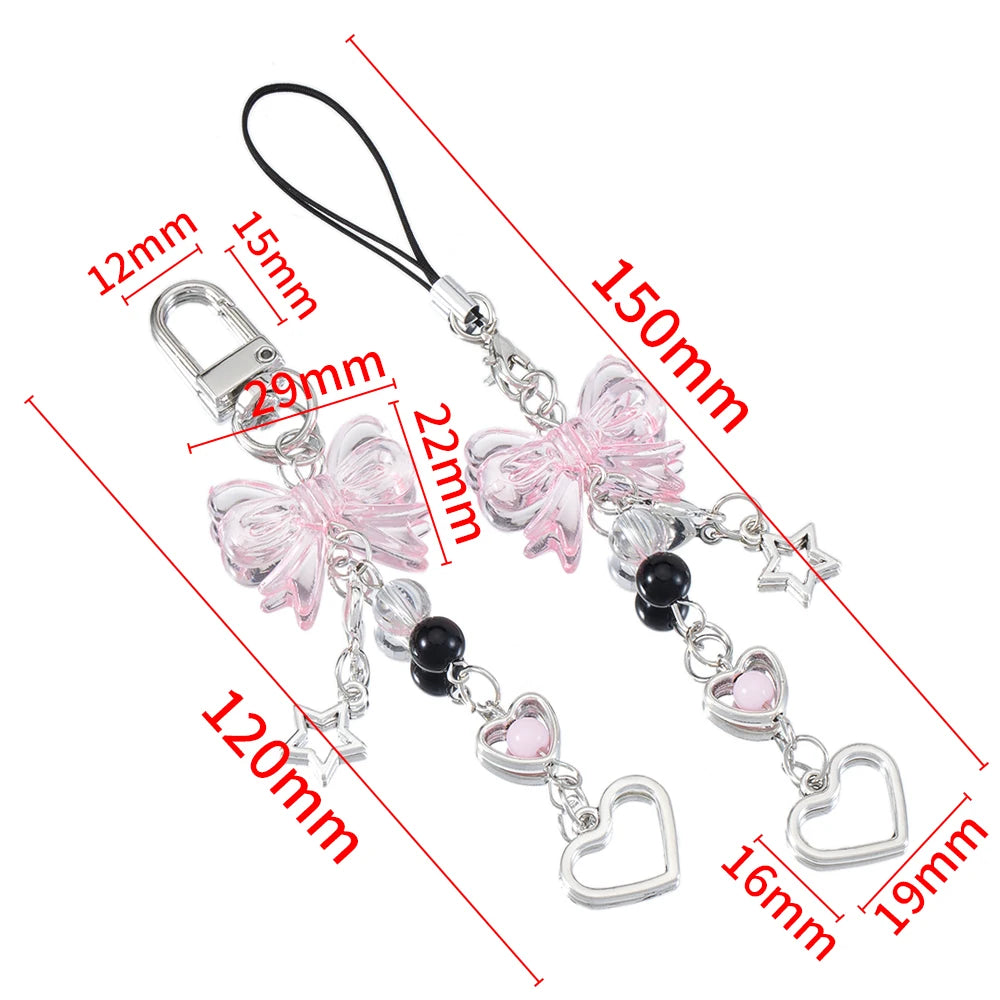 Y2K Bow, Heart & Star Phone Charm