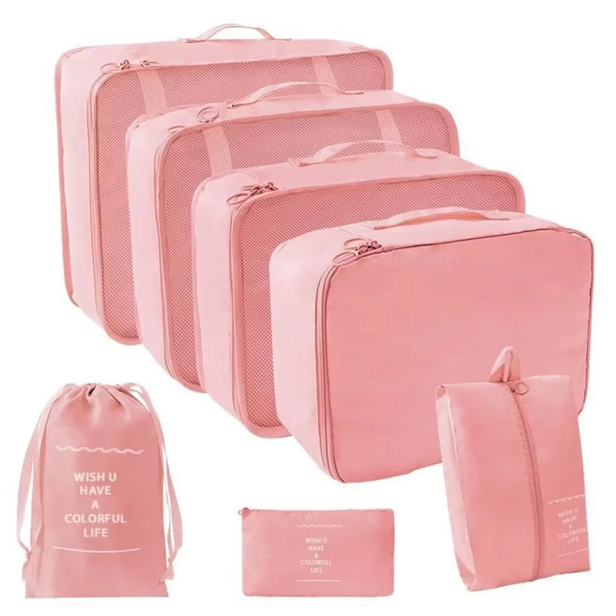 7-Piece Travel Packing Cube & Shoe Bag Set