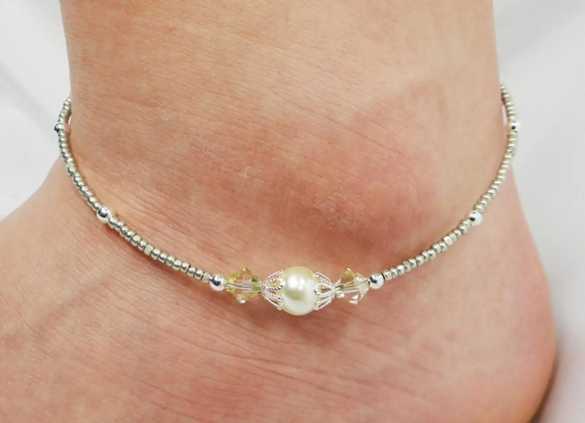 Colorful Pearl Beaded Anklet