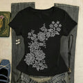 Kitty Graphic Grunge Y2K Crop Top