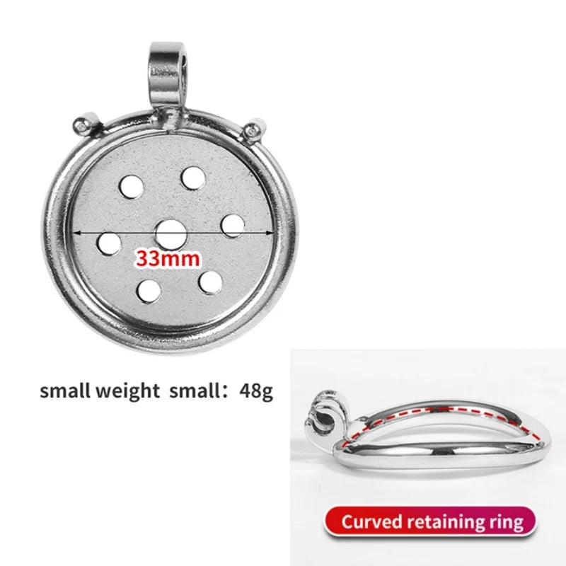 Flat Stainless Steel Chastity Cage