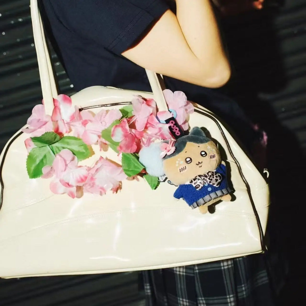 Hachiware & Usagi Leopard Print Plush Keychain